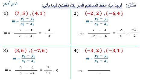 ميل الخط المستقيم من الرسم أو نقطتين Youtube