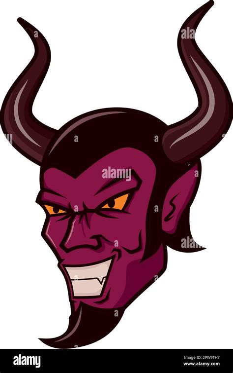 Detailed Smiling Devil Face Illustration Stock Vector Image And Art Alamy