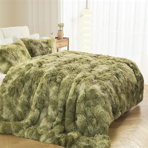 Auemtyn Fluffy Shaggy Duvet Cover Set King Size 3 Pieces