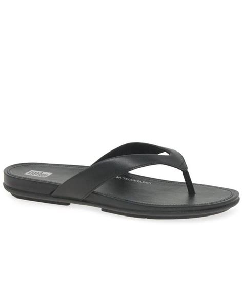 Fitflop Fitflop Gracie Flip Flop Toe Post Sandals In Brown Lyst Uk