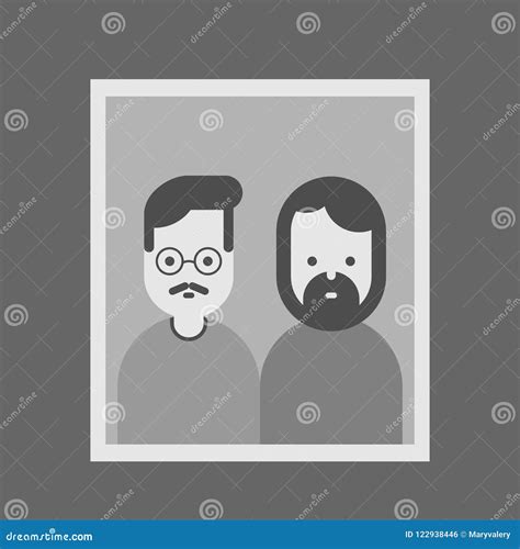 Los Padres Gay De Los Pares Enmarcaron La Foto Vector Famile Ilustraci N Del Vector