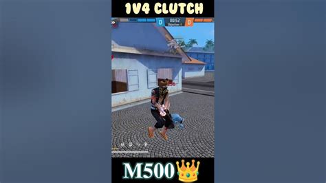 1vs4🤯best M500 Clutch🔥 Against Grandmaster Players😨 Short Freefire