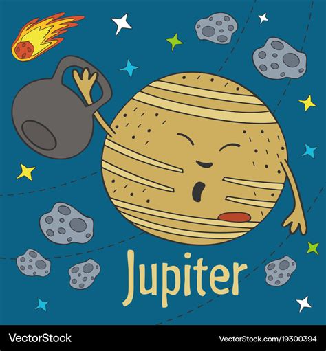 Cartoon Funny Jupiter Royalty Free Vector Image