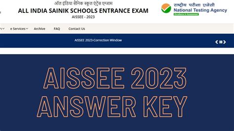 Sainik School Entrance Exam 2023 Aissee Answer Key To Release Soon