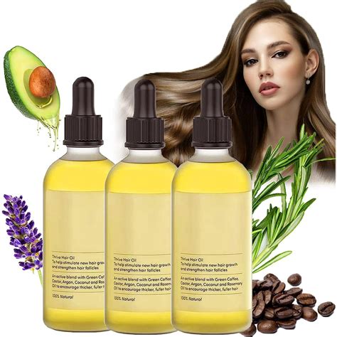 Carvenchi Natural Hair Growth Oil Veganic Rosemary 60ml Argan And Castor Oil For Thinning Hair