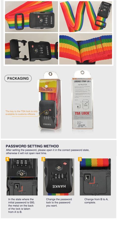 Hanke багажный ремень аксессуар для путешествий чемодан ремень с замком ...