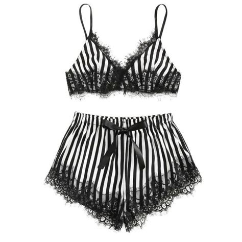Ensemble Brassiere et shorty Nouvelle lingerie sexy en dentelle en soie vêtements de nuit