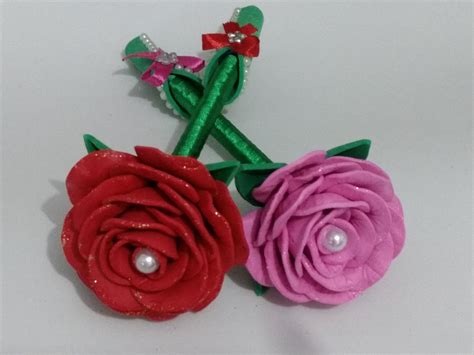 Molde De Rosa Em Eva Caneta 30 Modelos Para Imprimir Artesanato F42