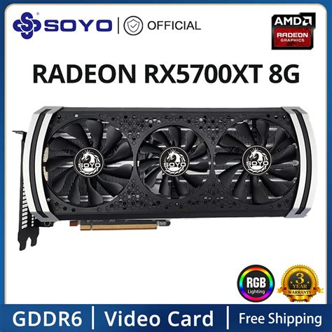SOYO AMD Radeon RX5700XT RX5700 8G Graphics Card GDDR6 Memory PCIE4 ...