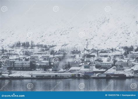 Akureyri City, Iceland in Winter Morning with Foggy Environment Stock Photo - Image of christmas ...