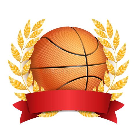 Basketball Award Vector Sport Banner Background Orange Ball Red