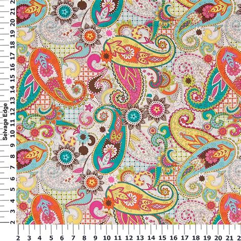 Basics Multicolored Paisley on Cotton Fabric Ткань Творчество