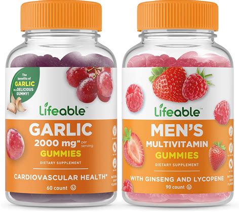 Amazon Lifeable Garlic 2000mg Men S Multivitamin Gummies Bundle