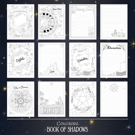 Printable Book of Shadows Pages - Coloring Book of Shadows