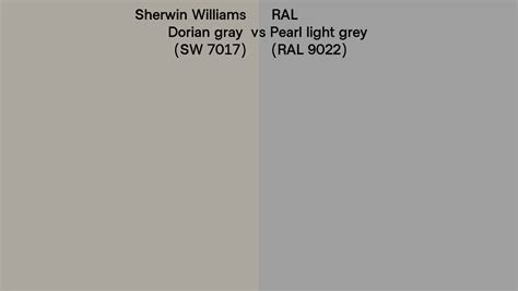 Sherwin Williams Dorian Gray Sw 7017 Vs Ral Pearl Light Grey Ral