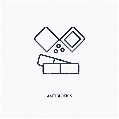 Antibiotics Outline Icon Simple Linear Element Illustration Isolated