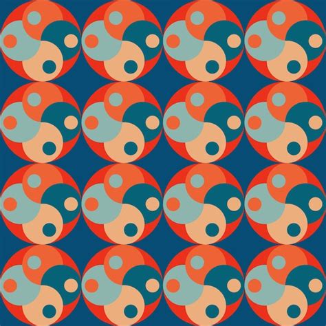 Motif Géométrique Vintage Avec Des Cercles Dans Le Style Des Années 70