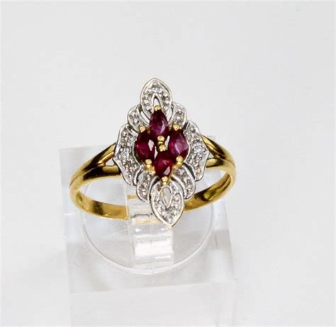 NO RESERVE PRICE 18 Kt Gold Ring Turmaline Diamanten Catawiki