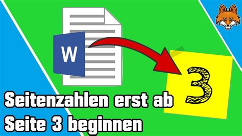 Word Seitenzahlen Erst Ab Seite 3 Beginnen Anleitung YouTube