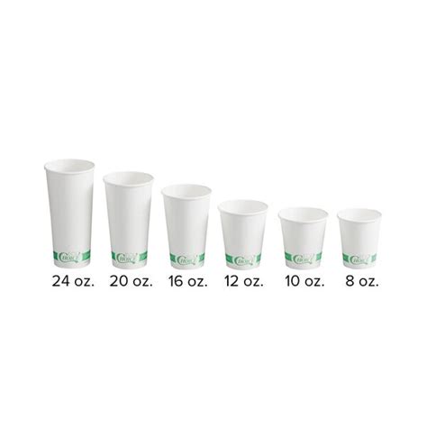 EcoChoice 12 Oz White Compostable Paper Hot Cup 1 000 Case