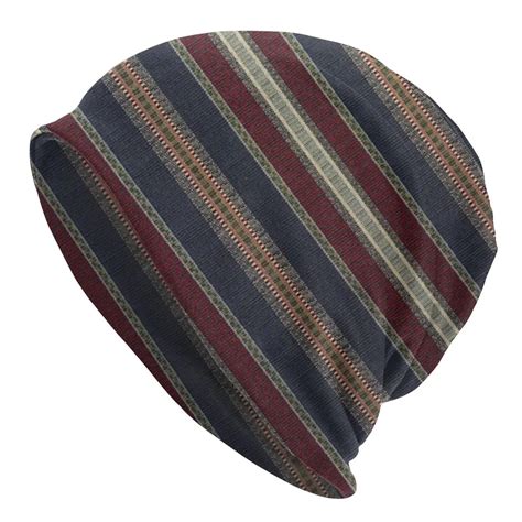 Navy Stripe Burgundy Skullies Beanies Hat Hip Hop Autumn Winter Outdoor