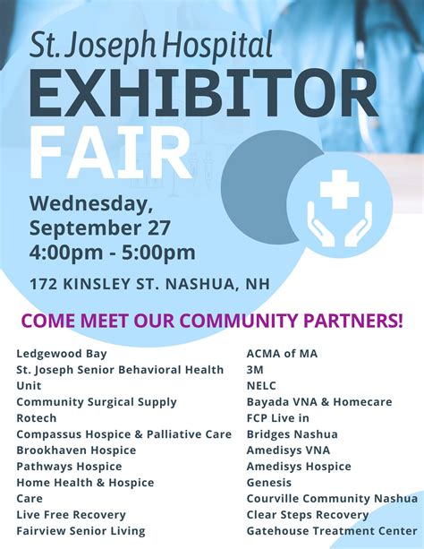 Sep 27 St Joseph Hospital Exhibitor Fair Nashua NH Patch