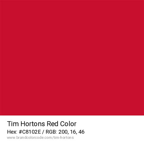 Tim Hortons Brand Color Codes