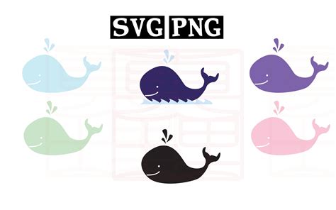 Whale Clipart And Svg Files For Cricut Cute Whales For Baby Etsy