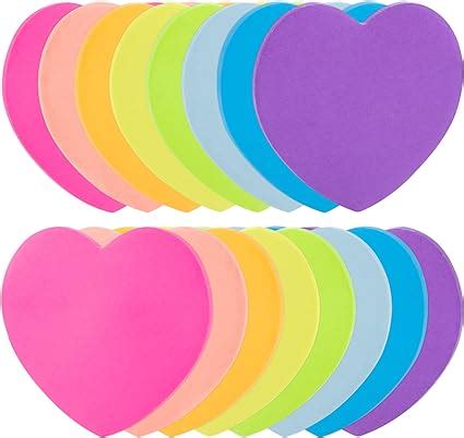 Hoiny Sheets Sticky Notes Heart Shaped Sticky Notes Pastel Sticky