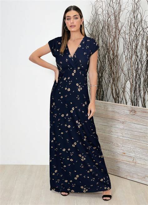 Vestido Floral Delicado Em Malha De Viscose Bonprix