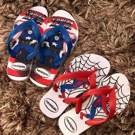 Chinelo Infantil Estampado Homem Aranha Capitao America Escorrega O