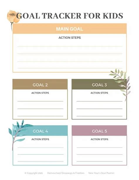 Free Printable Goal Setting Worksheets For Kids