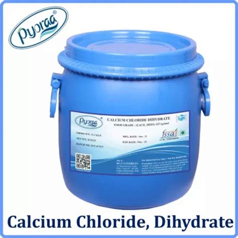 Pyoraa Calcium Chloride Dihydrate Fcc Suitable For Water Treatment At