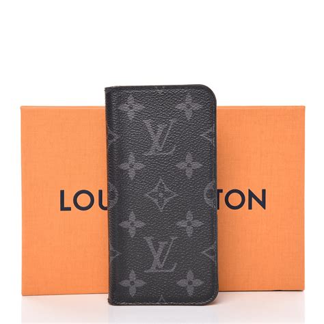 Louis Vuitton Monogram Eclipse Iphone X Folio Case