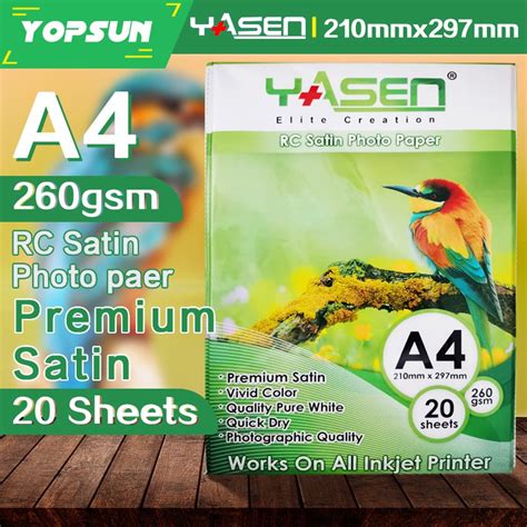 Yasen Rc Satin Glossy Linen Rough Satin Photo Paper Gsm A Size