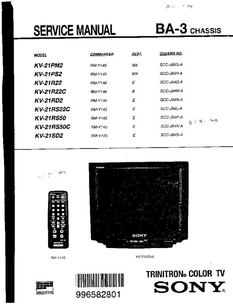 Maitec Audio Y Video Manual De Servicio Sony Kv Pm Ps R C