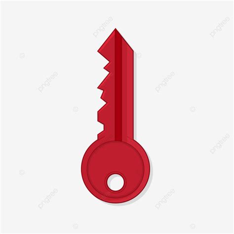 Red Key Icon For Web Vector Illustration Isolated In White Background