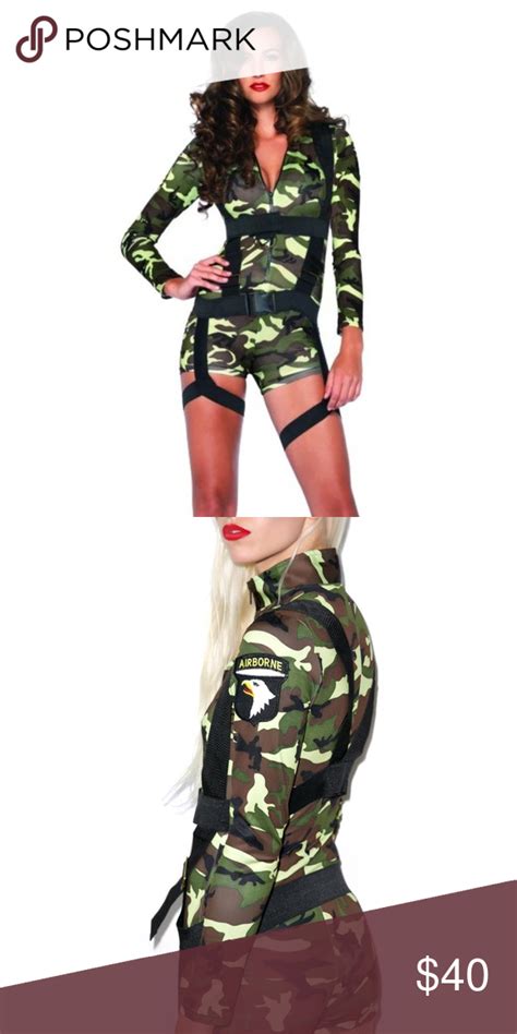 Going Commando Spandex Romper Sexy Halloween Military Costumes