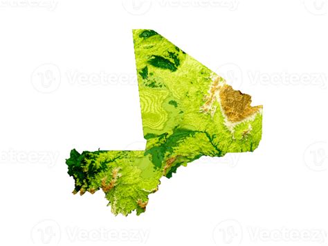 Mali Mapa Sombreado Al Vio Cor Altura Mapa D Ilustra O Png