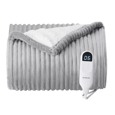 Amazon Bedsure Electric Blanket Heated Throw Soft Ribbed Flannel