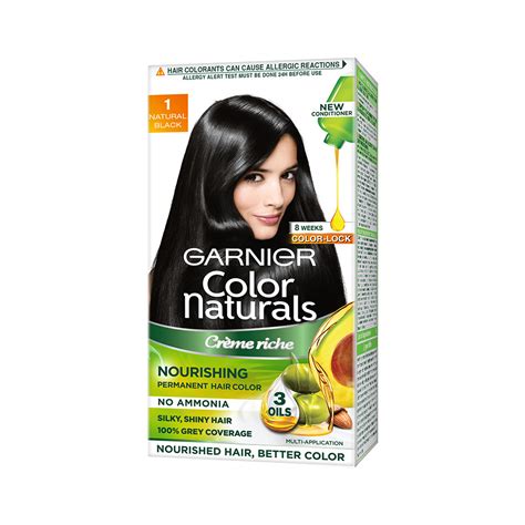 Garnier Color Naturals Crème hair color, Shade 1 Natural Black, 70ml ...