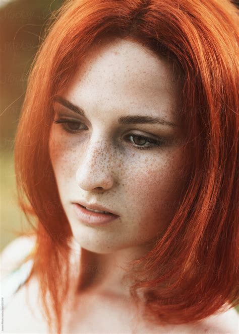 Portrait Of A Beautiful Ginger Haired Woman By Stocksy Contributor