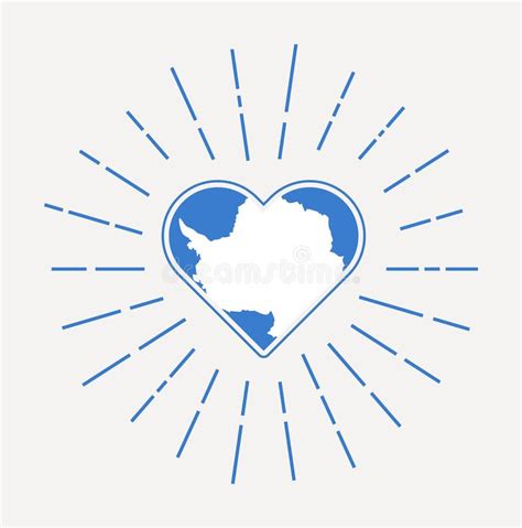 Antarctica Heart With Flag Of The Country Stock Vector Illustration