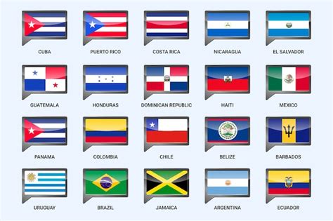 Spanish Speaking Countries Flags With Names