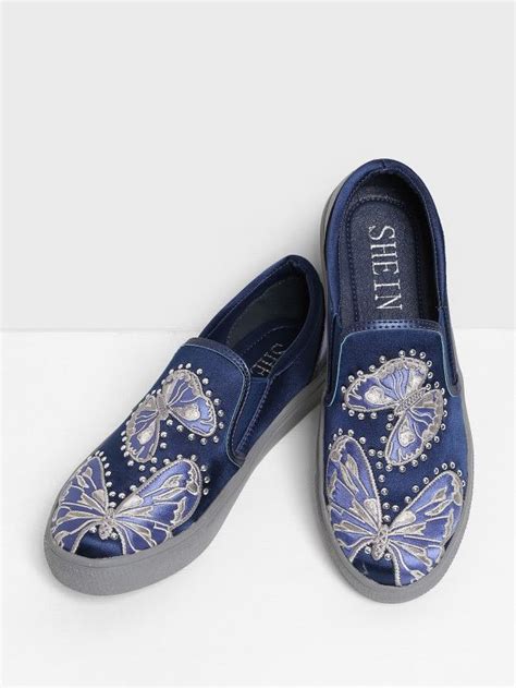 Модные атласные кроссовки с вышивкой и стразами | Sneakers, Casual ...