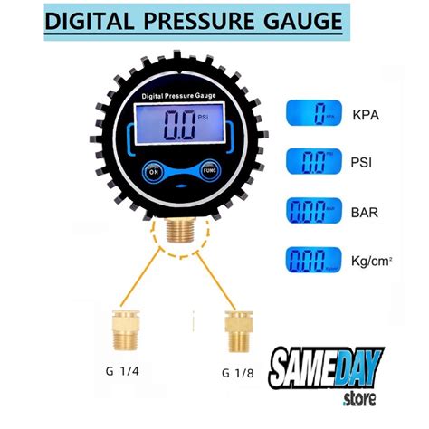 Jual Manometer Digital Pressure Gauge Pengukur Tekanan Angin 200 PSI