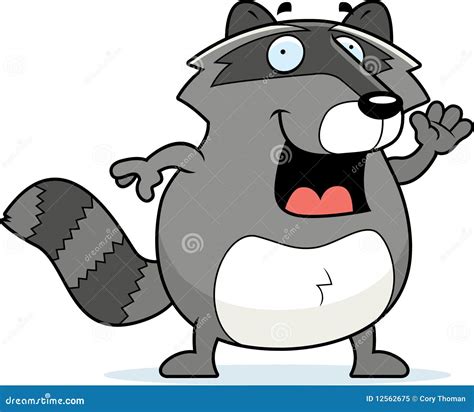 Raccoon Waving stock vector. Illustration of waving, cartoon - 12562675