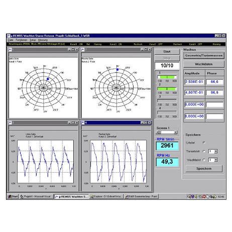 Logiciel d analyse de vibration µREMUS SINUS d ingénierie de