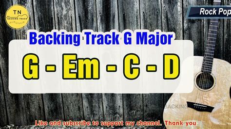 Pop Rock Backing Track G Major G Em C D 80 Bpm Guitar Backing