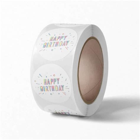 Gommette F Autocollants Ronds Joyeux Anniversaire Tiquettes